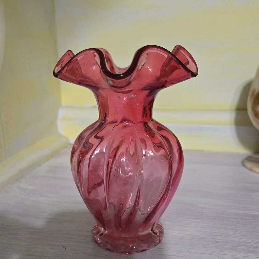 Elegant Pink Glass Vase